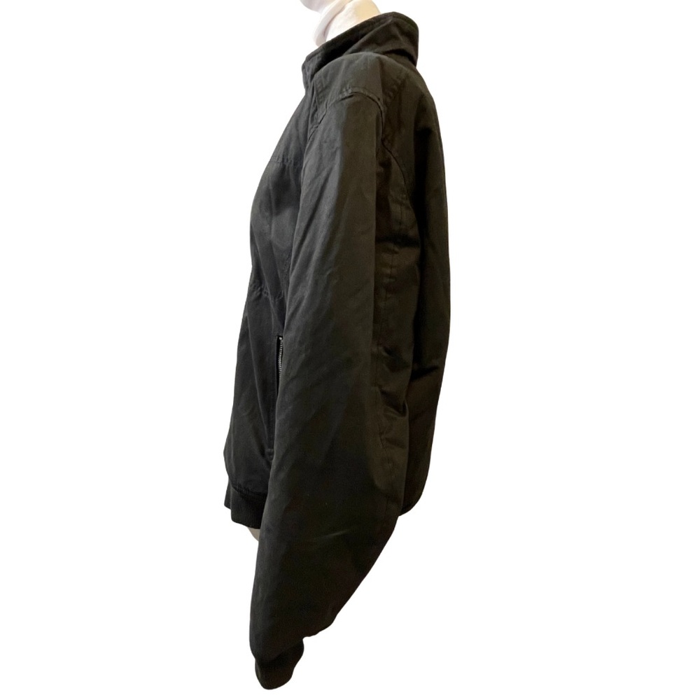 H&M Men's Black Smooth Bomber Jacket 40R Full Zip Pockets Stand Collar - Picture 8 of 15